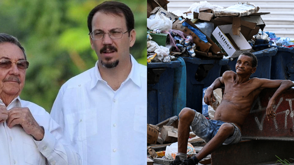 Pobreza cubana y Raul Castro junto a su hijo Alejandro Castro Espín