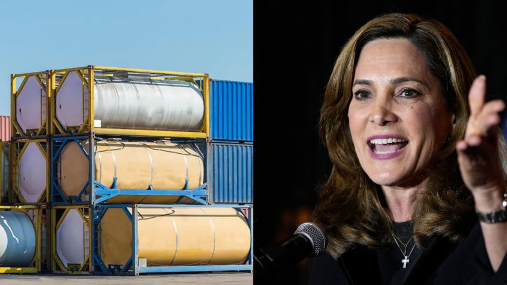 Congresista María Elvira e isotanques utilizados por mipymes en Cuba