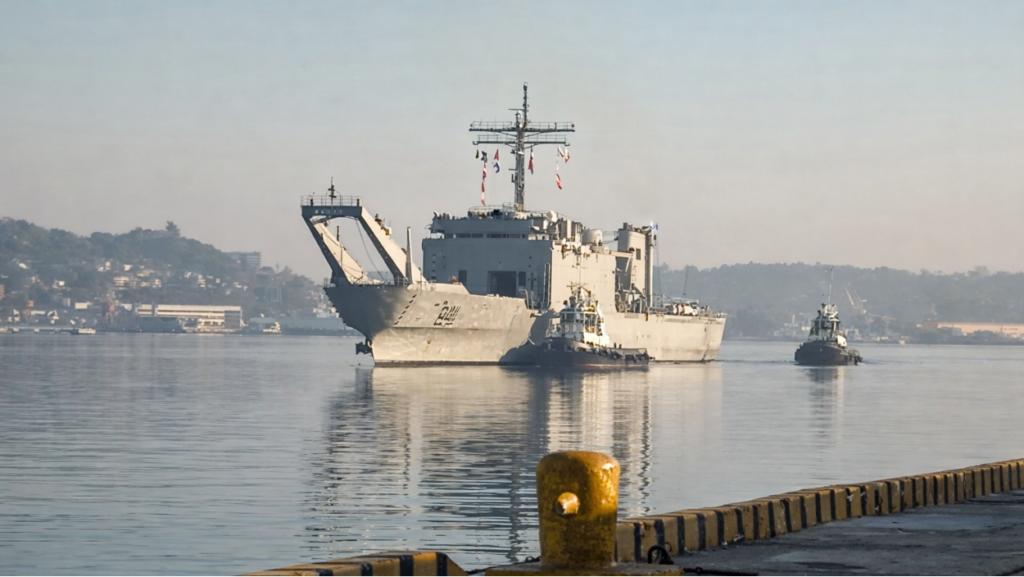 Buque mexicano entrando a La Habana