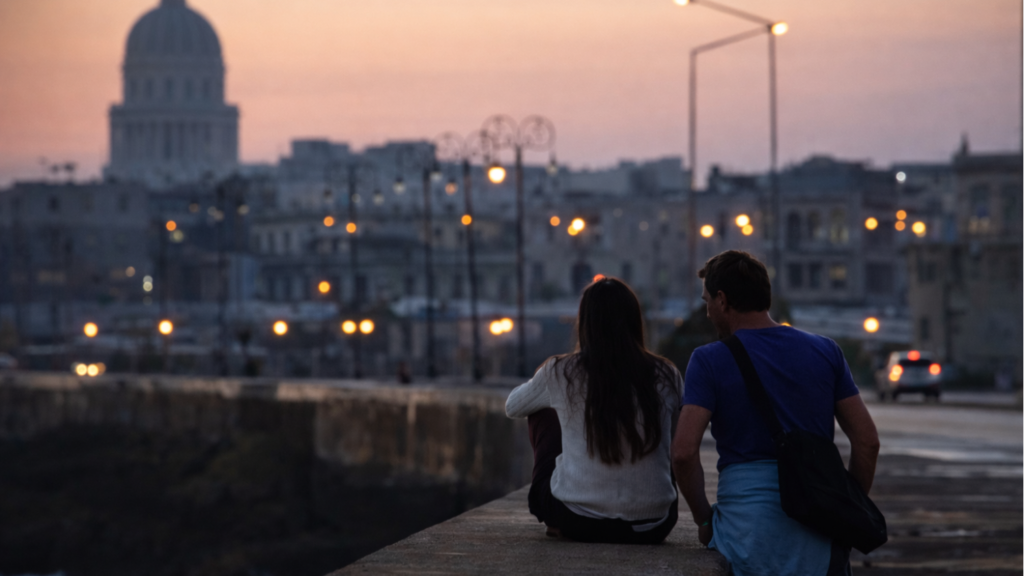 Pareja en el malecón habanero