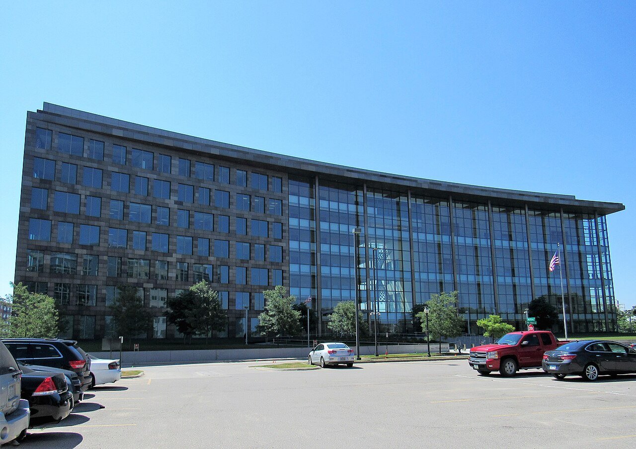 Fachada del tribunal federal de Cedar Rapids, Iowa, fotografiada en julio de 2019
